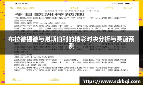 布拉德福德与谢斯伯利的精彩对决分析与赛前预测
